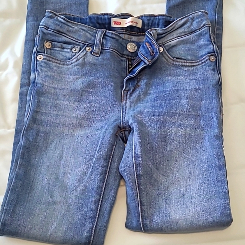Girl's Denim Levi's 710 Super Skinny Jeans Size 7 Regular Adjustable Waistband